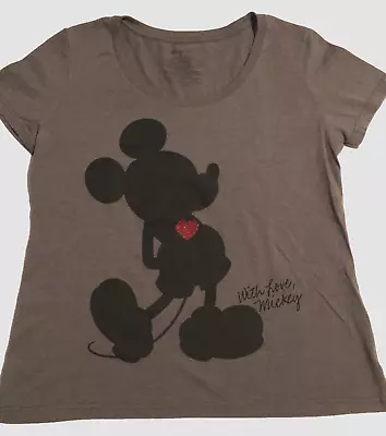 Disney Mickey Mouse Womens Shirt Size Xl Gray With Graphic • $10