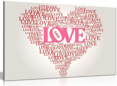 Love Heart Canvas Wall Art Picture Print • £15.99