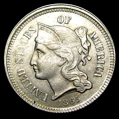 $145 • Buy 1865 Copper Nickel Three Cent Piece 3cp Gem BU+ Condition Type Coin ---- #TH716