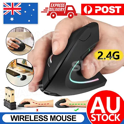 $15.85 • Buy Ergonomic Optical 2.4G Wireless Vertical Mouse 1600 DPI 5 Buttons USB Receiver