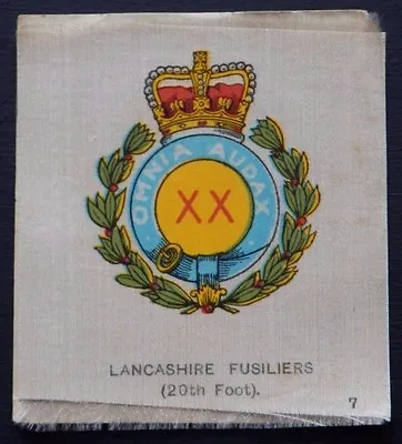 LANCASHIRE FUSILIERS Silk Card Issued In 1915 Series B Muratti 76mm X 70mm • £5.75