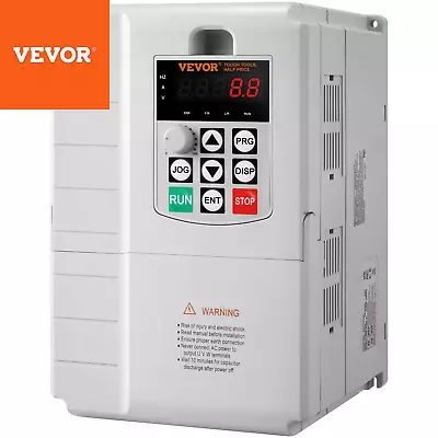VEVOR 7.5KW 10HP Variable Frequency Drive Inverter Convert 1 To 3 Phase VFD 220V • $506.15