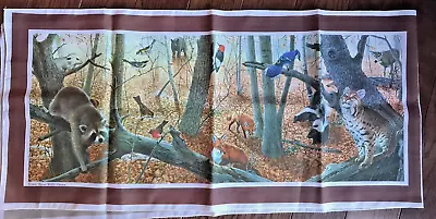 Vintage 1975 National Wildlife Federation Animal And Bird Scarf 52 X12  Frace' • $10