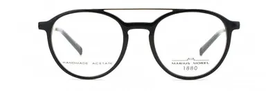 Marius Morel 1880 60030M Black Gold ND04 Round Plastic Eyeglasses 49-19-140 RX • $147.60