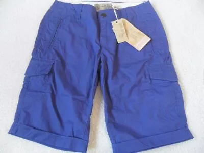 Fat Face Blue Jay Pure Cotton Vintage Wash Combat Cargo Fix Turn Up Shorts  6 • £27.99