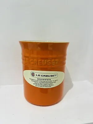 LE CREUSET Utensil Jar Orange Crock Utentil Jar  15 X 12.5cm. • £25.99