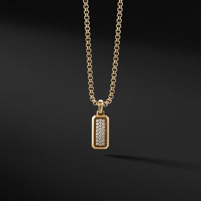 $1499 • Buy David Yurman STREAMLINE AMULET 18K YELLOW GOLD PAVÉ DIAMONDS