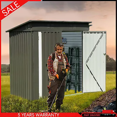 Outdoor Storage 6x4ft Shed Large Metal Tool Shed Heavy Duty For Garden Backyard • $168.75