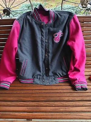 NBA Miami Heat JH Design Reversible Snap Front Jacket Womens Size XL See Pics • $80