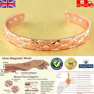 Best Value Ladies Pure Copper Bio Magnetic Healing Bangle-bracelet-pain Relief • £5.69