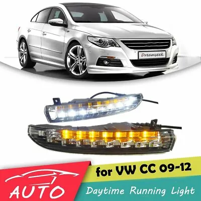 LED DRL For VW CC 2009-2012 Driving Lamp Daytime Running Light  W/ Turn Signal • $141.99