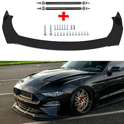 For Ford Mustang 2 Car Front Bumper Lip Spoiler Splitter Body Kit Glossy Black • $39.99