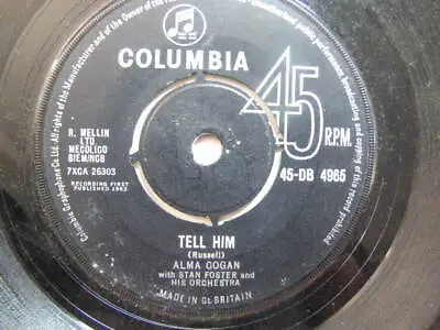 £3.50 • Buy Alma Cogan – Tell Him 1963 7” Columbia DB 4965