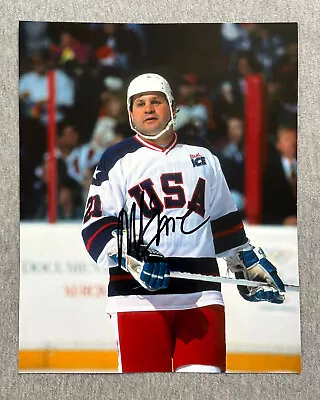 1980 USA HOCKEY OLYMPIC GOLD- MIKE ERUZIONE AUTOGRAPH 8x10 ACTION PHOTO #2 AUTO • $24.95