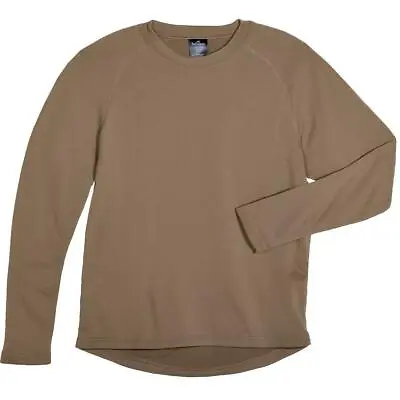 Terramar Thermal Base Layer Shirt Small Brown Polartech Long Sleeve Crew Neck  • $15.96