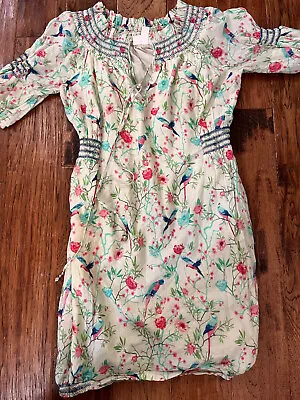 Matthew Williamson H&M Dress Size 10 Layered Birds Floral Summer Cinch Waist • $17.10