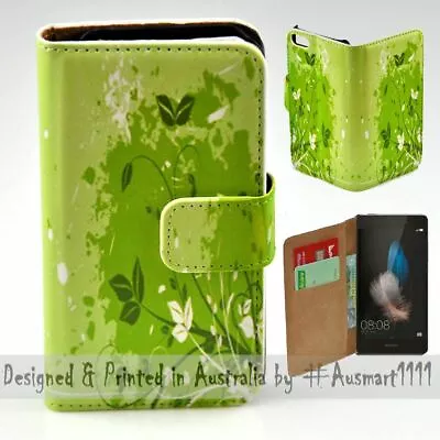 For Huawei Series - Green Leaf Theme Print Wallet Mobile Phone Case Cover • $13.98