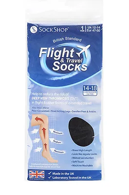 £6.99 • Buy Mens Sockshop BIGFOOT Flight 14-18mmHg Socks Size 12-14 Uk, 47-50 Eur Black