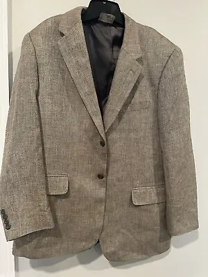 Savile Row Gray Tweed Suit Jacket Size 42 R 100% Wool Vintage • $20
