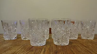 8 American Brilliant Hand Cut Crystal Whiskey Glass • $43.99