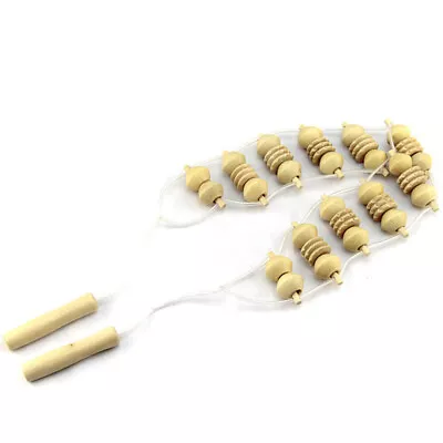 Wooden Therapy Massager Massage Roller Roper Body Back Muscle Pain Relief Tool • $6.99