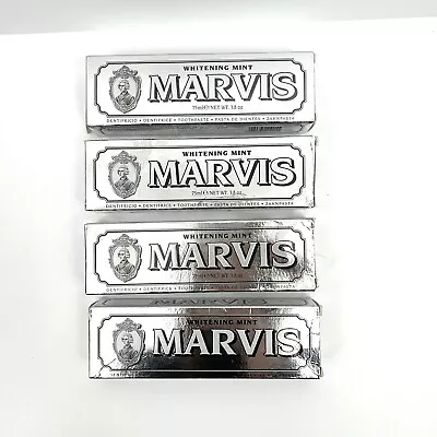 Marvis Mint Flavor Whitening Toothpaste 3.8 Fl Oz Each Lot Of 4 Tubes  FREE SHIP • $40