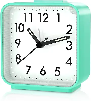 $32.52 • Buy AMIR Analog Alarm Clock, Silent Non Ticking Small Clock, Travel Alarm Clock With