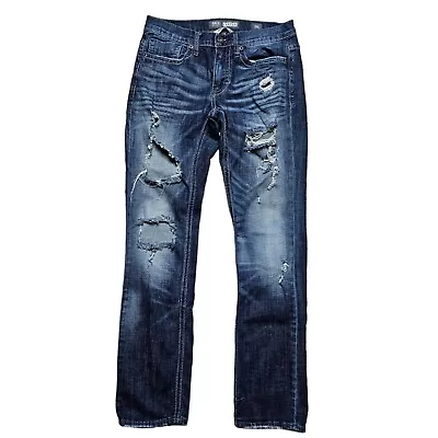 BKE Buckle Carter Distressed Straight Leg Denim Jeans Men's 31L Dark Wash  • $22.95