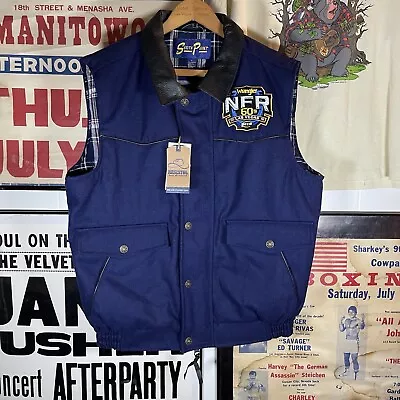 NWT 2018 NFR Wrangler Resistol Wool Zip Up Vest Medium Navy South Point • $95