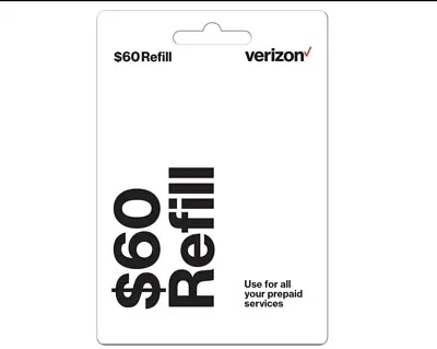 Verizon 60$ Wireless Prepaid Refill Card • $60