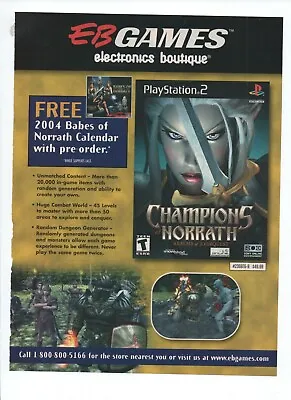Champions Of Norrath: Realms Of EverQuest RPG PS PS2 Promo 2004 Vintage Ad • £12.82