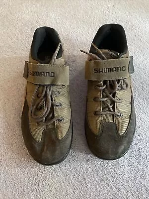 Shimano Cycling Mountain Bike Shoes Black Beige Men's Size 7.5 US 41 EU SH-M038W • $20