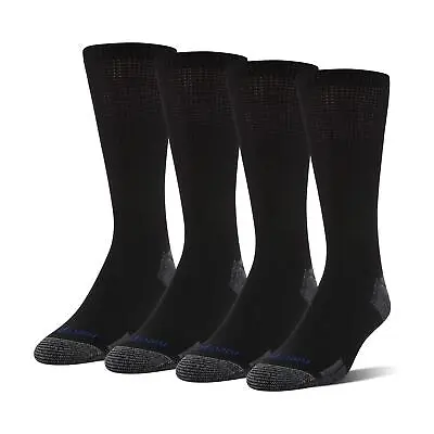 MediPeds Men's NanoGLIDE Crew Socks 4-Pack Black/Grey Shoe Size: 12-15 • $21.29