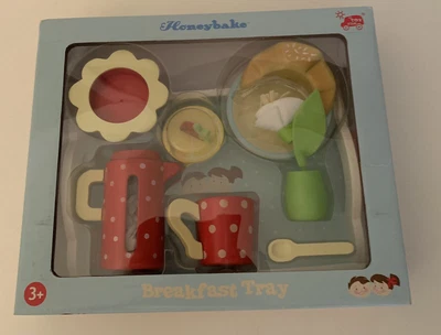 $64.99 • Buy Le Toy Van Honeybake Breakfast Tray Wooden Cafe Play Set Kids Food Toy 6 Pc HTF