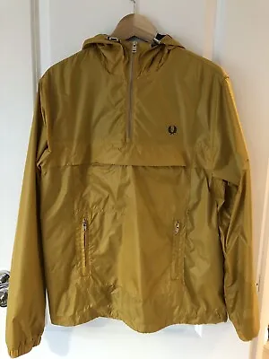 Fred Perry Cagoule Medium Mustard Yellow Overhead Jacket Coat • £50