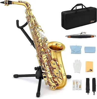 $351.50 • Buy 🎷Eastar SAX Alto Saxophone E Flat F Key Saxaphone + Case Mouthpiece School Band