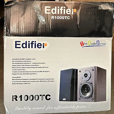 Edifier R1000Tc Active 2.0 Bookshelf Speaker System - Black New • £28