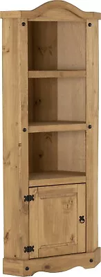 £136.49 • Buy Corona Corner Display Unit In Distressed Waxed Pine Finish Metal Handle Storage 
