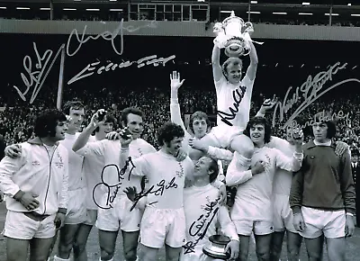 Multi Hand Signed 1972 Large Fa Cup Photo Leeds United Coa Autograph Utd • £119.99