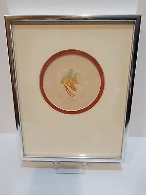 Vintage Angel Fish Art Print 41/300 Framed Double Oval Matted Signed Leigh • $46.75