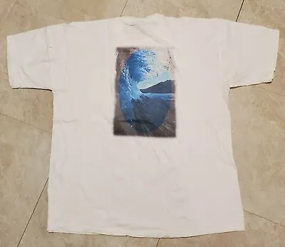 Vintage 90s Aaron Chang Double Sided Ocean Wave Photography Graphic XL T Shirt • $24.97