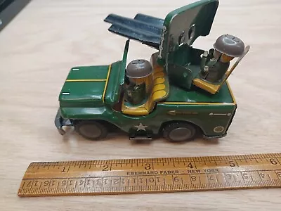 Vintage Modern Toys Japan Tin Friction Army Cannon Jeep Friction Japan Tin... • $50