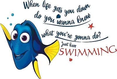 Vinyl Finding Nemo Movie Adhesive Home Wall Decal Quotes | Keep Swimming 13x20 • $19.95
