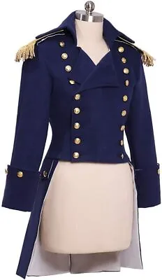 Men's Navy Coat Jacket Colonial Military Uniform Jacket Regency Coat • $179.01