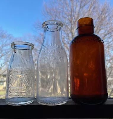 Vintage Milk Bottles - Chicago Illinois + New York - 3 Total • $6.99