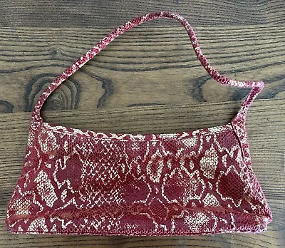 Vintage DAWLI Genuine Leather Shoulder Colorful Snake Print Hand Bag USA Made • $25