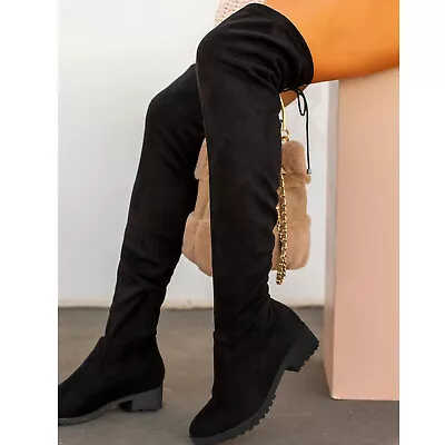 Women Boots Winter Over The Knee Boots Long Boots Comfort Chunky Heels Shoes • $34.99