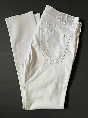 TRUE RELIGION - ROCCO - Men's Relaxed Skinny White Denim Jeans - Size 36x34 • $35.99