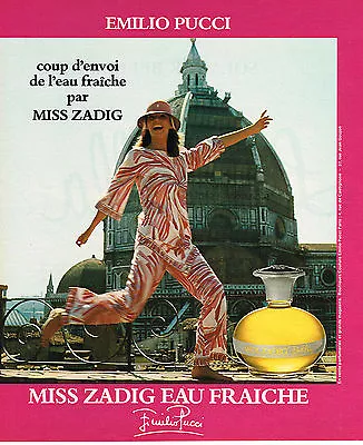 1977 ADVERTISEMENT EMILIO PUCCI Perfume MISS ZADIG Eau Fraiche • $3.20