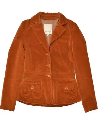 HENRY COTTONS Womens Velvet 3 Button Blazer Jacket IT 42 Medium Brown PH09 • £31.88